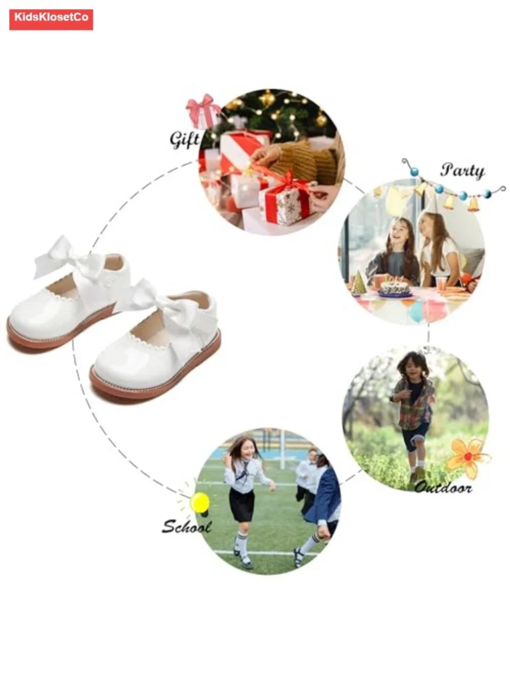 Toddler Mary Jane Dress Shoes - Ballet Flats for Girls Party School